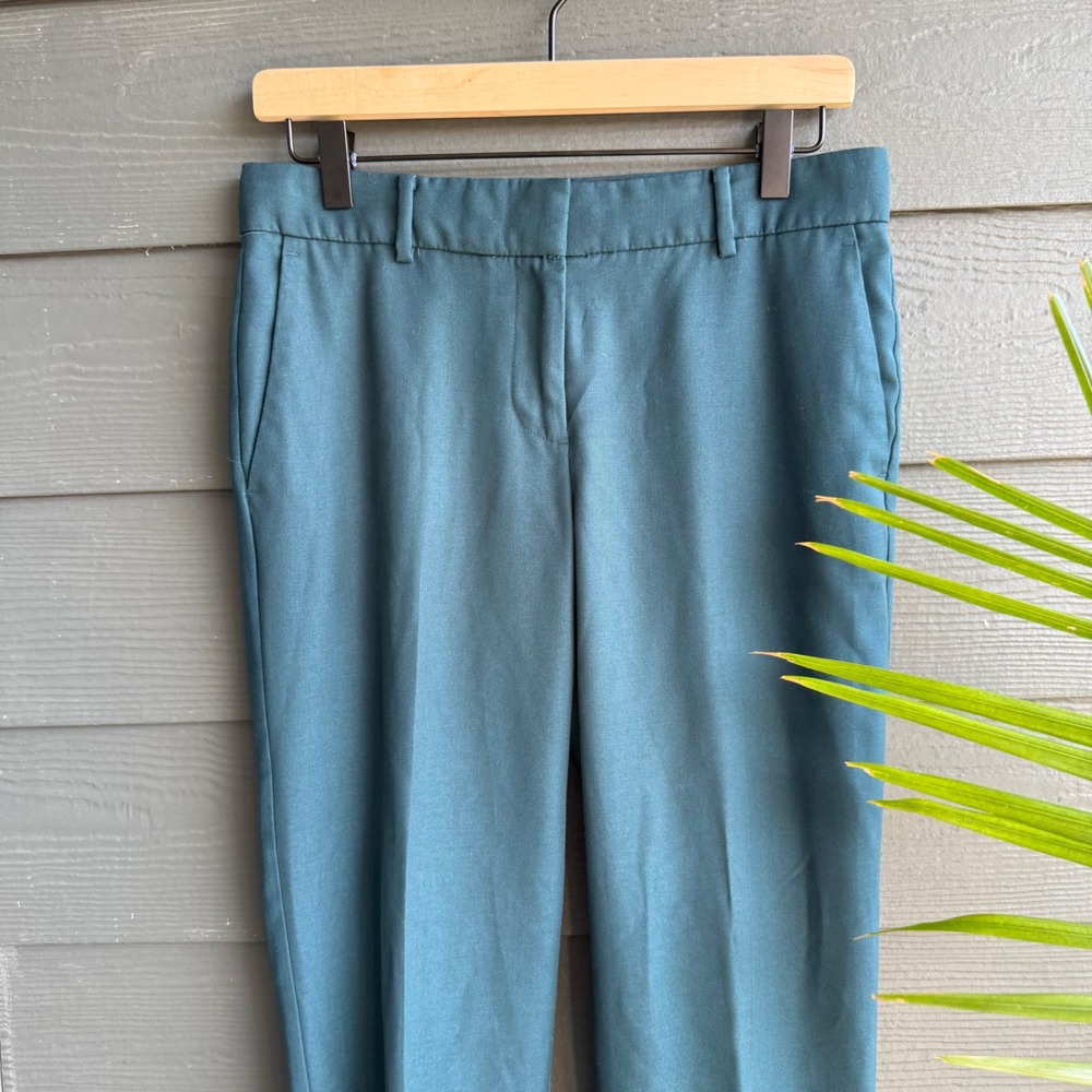 Ann Taylor Petite Wool Blend Ankle Pants Teal Career Office 2P Work - Picture 1 of 11